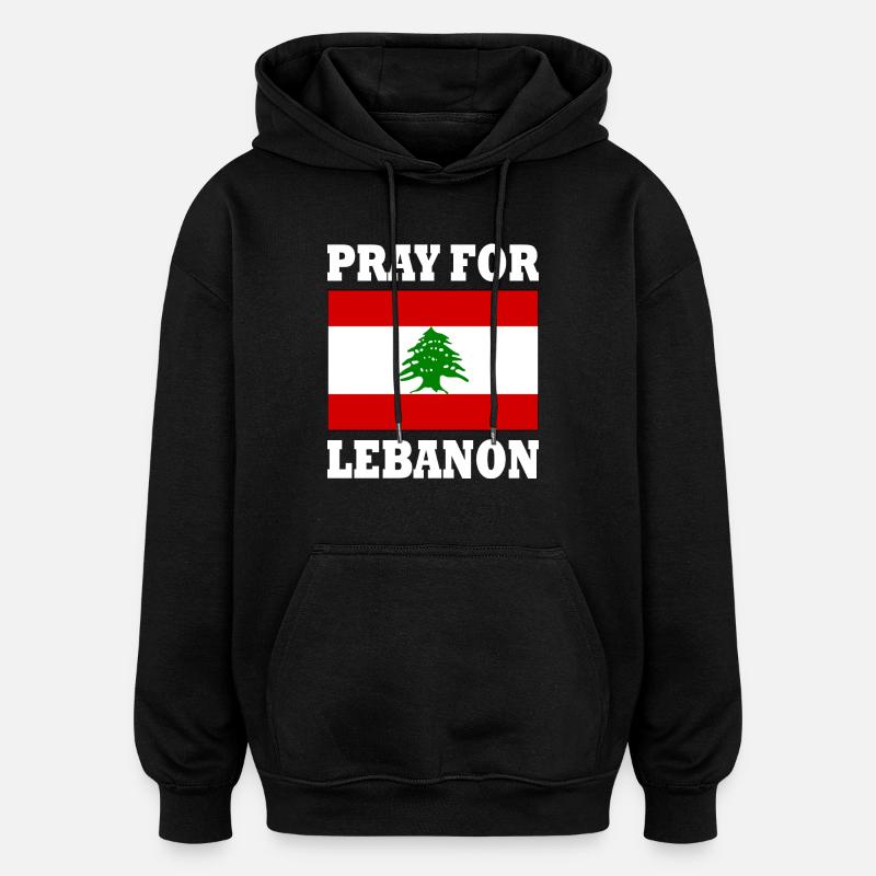 Pray for lebanon - Oversized Unisex Hoodie - black