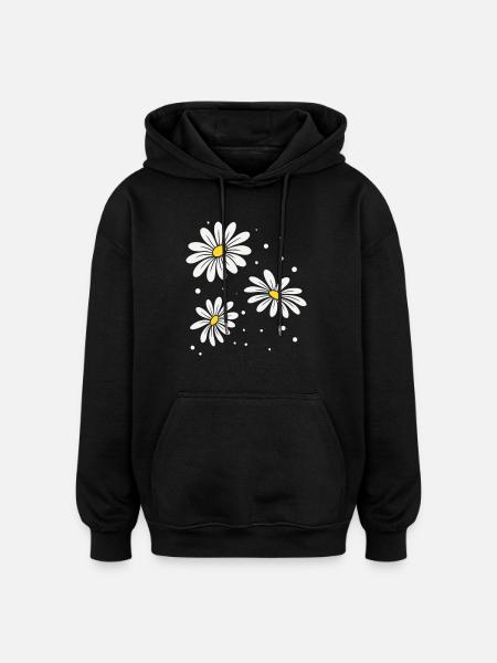 Gänseblümchen Punkte - Oversized Unisex Hoodie - Schwarz