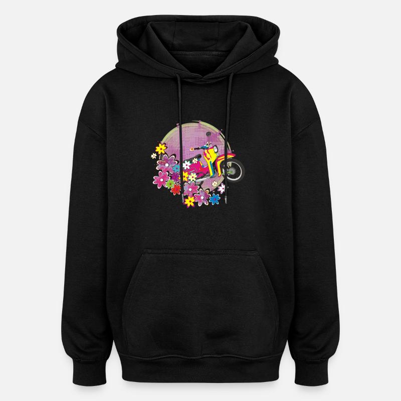 Schwalbe bunt - Oversized Unisex Hoodie - Schwarz