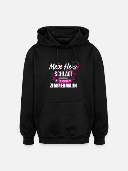 Dachdecker Zimmermann Herz - Oversized Unisex Hoodie - Schwarz