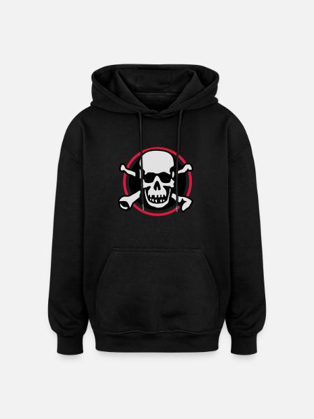 skull_circle_072011_a_3c - Oversized Unisex Hoodie - black