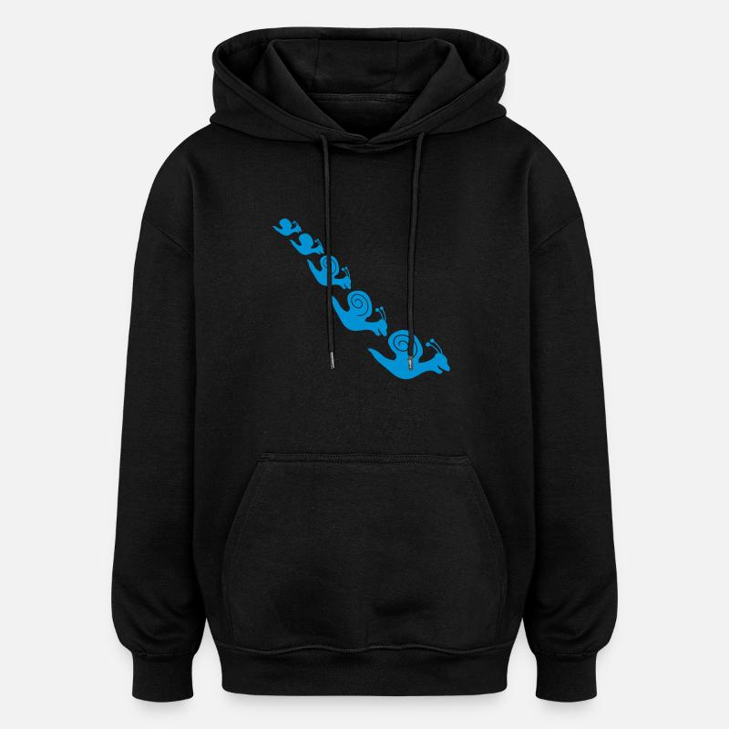 Happy Snails - Sweat à capuche oversize unisexe - noir