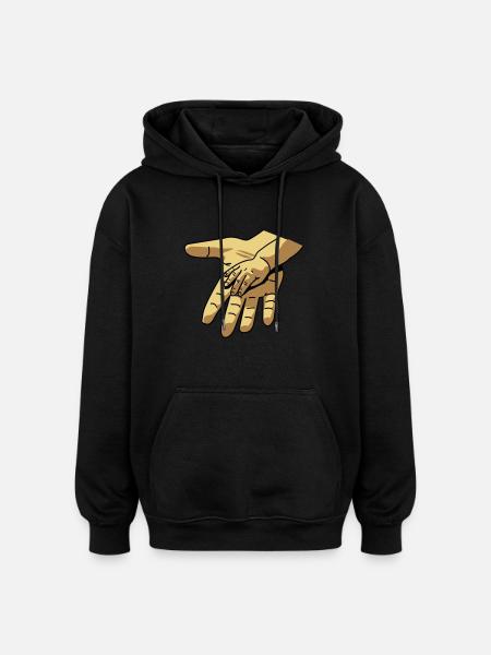 hand_in_hand - Oversized Unisex Hoodie - black