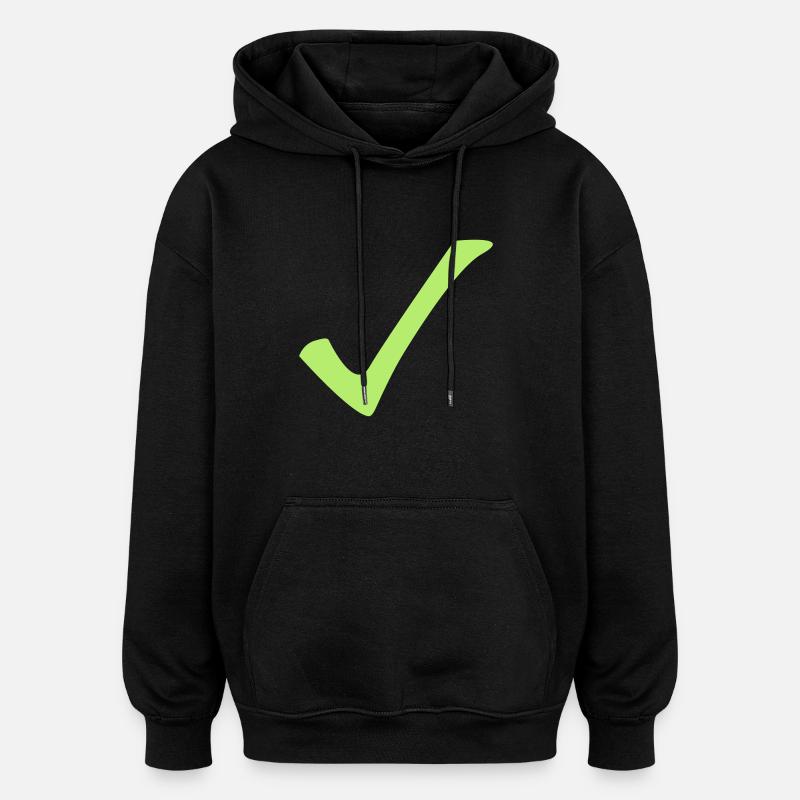 check - Oversized Unisex Hoodie - black