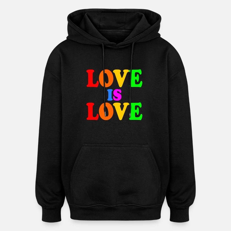 Love is love - Sweat à capuche oversize unisexe - noir