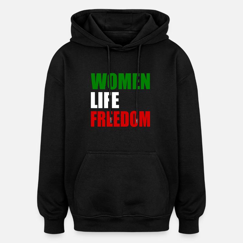 Women life freedom - Sweat à capuche oversize unisexe - noir