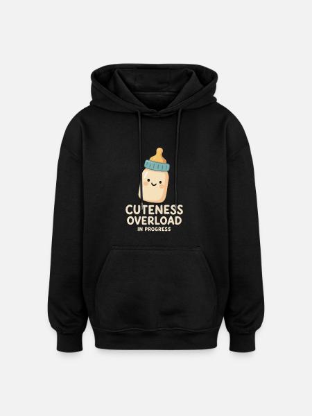 Cuteness Overload in Progress - Oversized Unisex Hoodie - black