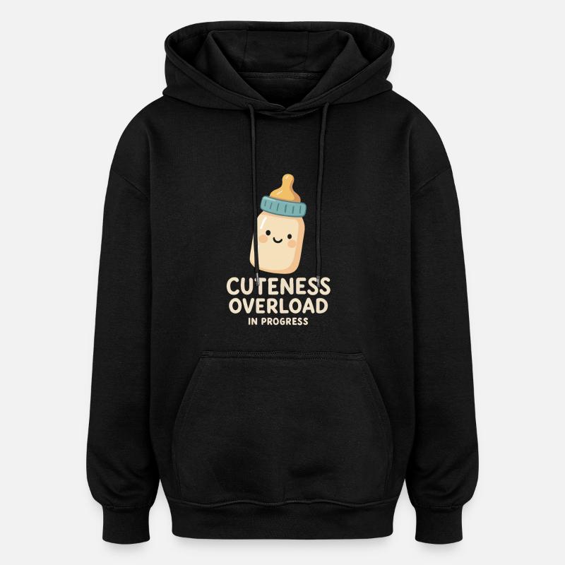 Cuteness Overload in Progress - Oversized Unisex Hoodie - black