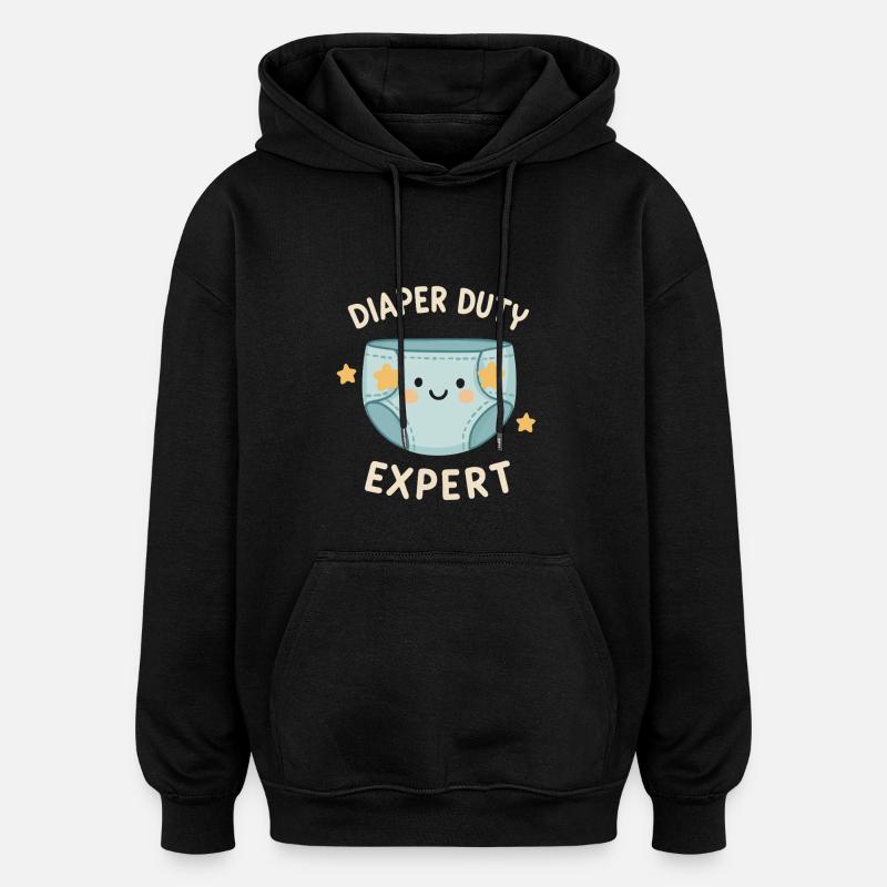 Diaper change pro - Oversized Unisex Hoodie - black