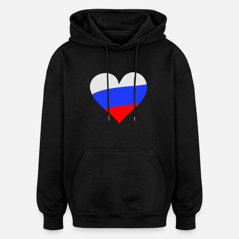 Herz Russland - Sweat à capuche oversize unisexe - noir