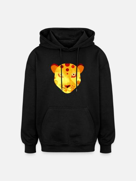 Leopard - Oversized Unisex Hoodie - Schwarz