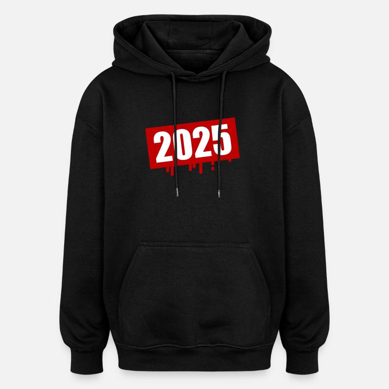 2025 Année Klecks - Sweat à capuche oversize unisexe - noir