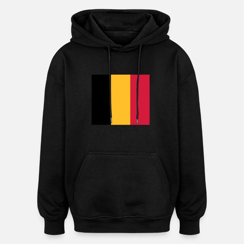Drapeau national de Belgique - Sweat à capuche oversize unisexe - noir
