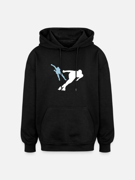 Ice Skater 2C - Oversized Unisex Hoodie - black