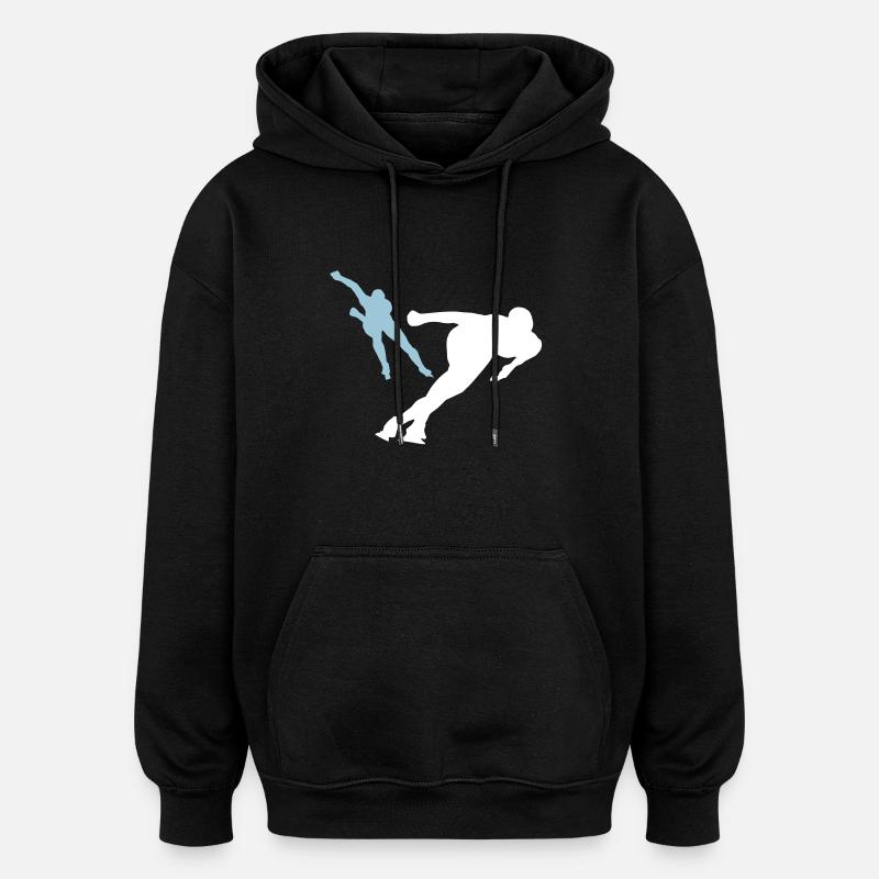 Ice Skater 2C - Sweat à capuche oversize unisexe - noir