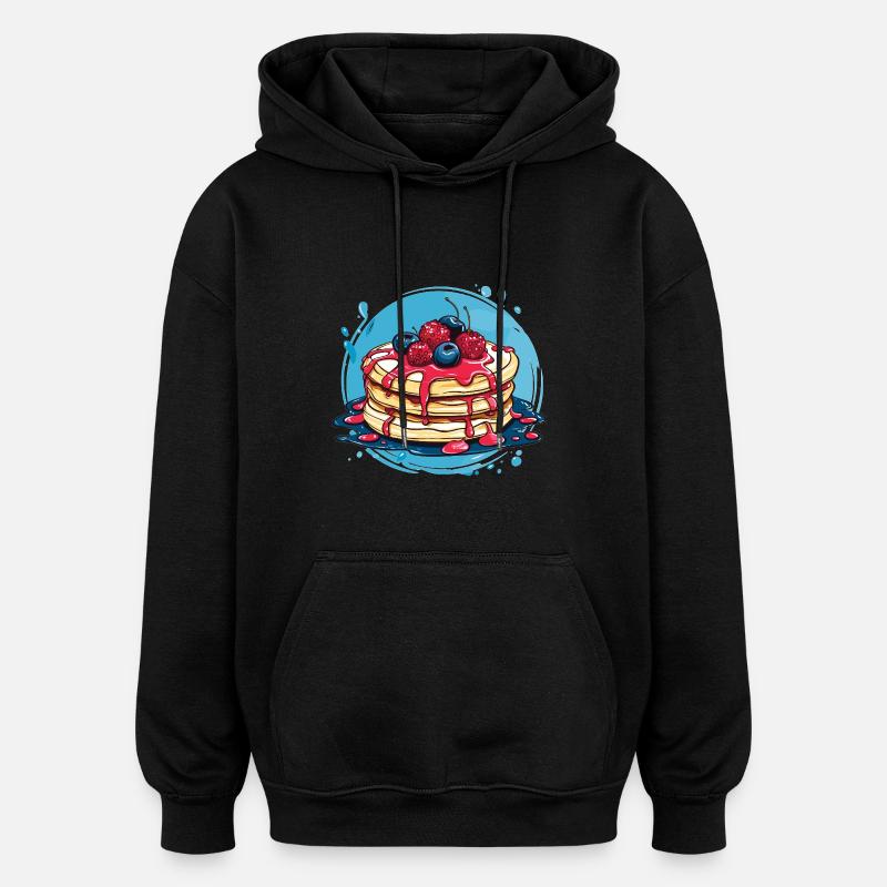 Crêpes aux baies - Sweat à capuche oversize unisexe - noir