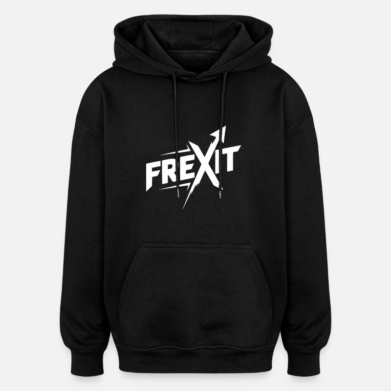 Frexit - Sweat à capuche oversize unisexe - noir