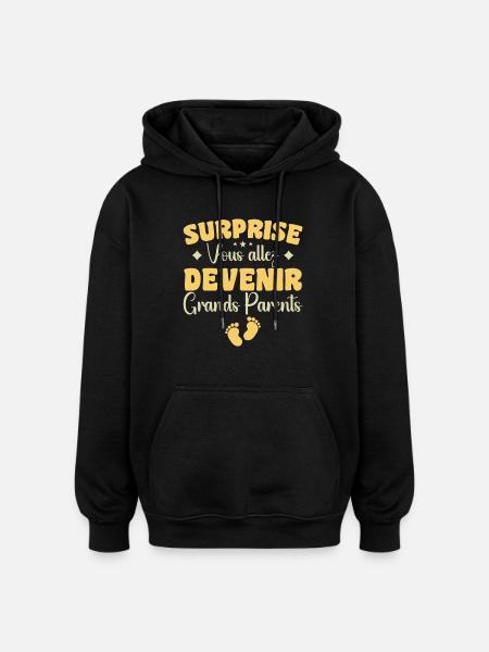 Überraschung, Sie werden Großeltern - Oversized Unisex Hoodie - Schwarz