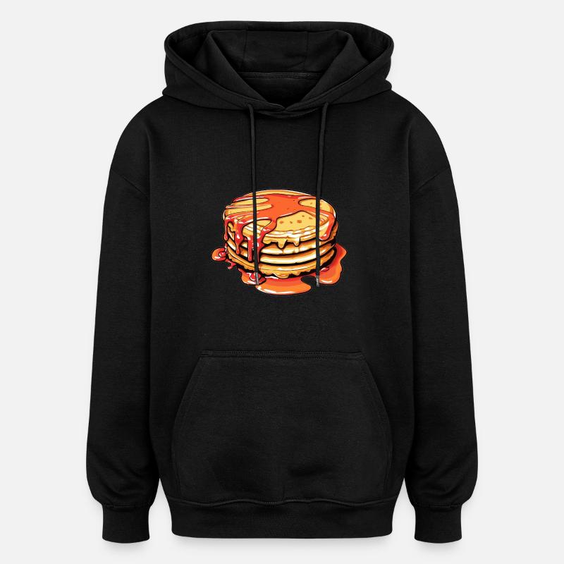 Crêpes sucrées au sirop - Sweat à capuche oversize unisexe - noir