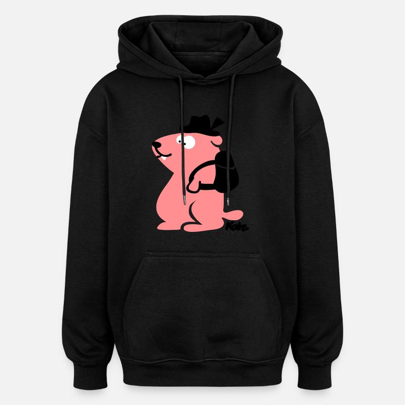 marmotte - Sweat à capuche oversize unisexe - noir