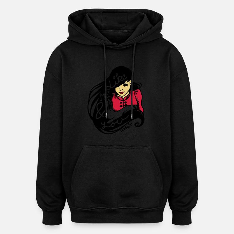 Like me and you - Oversized Unisex Hoodie - black