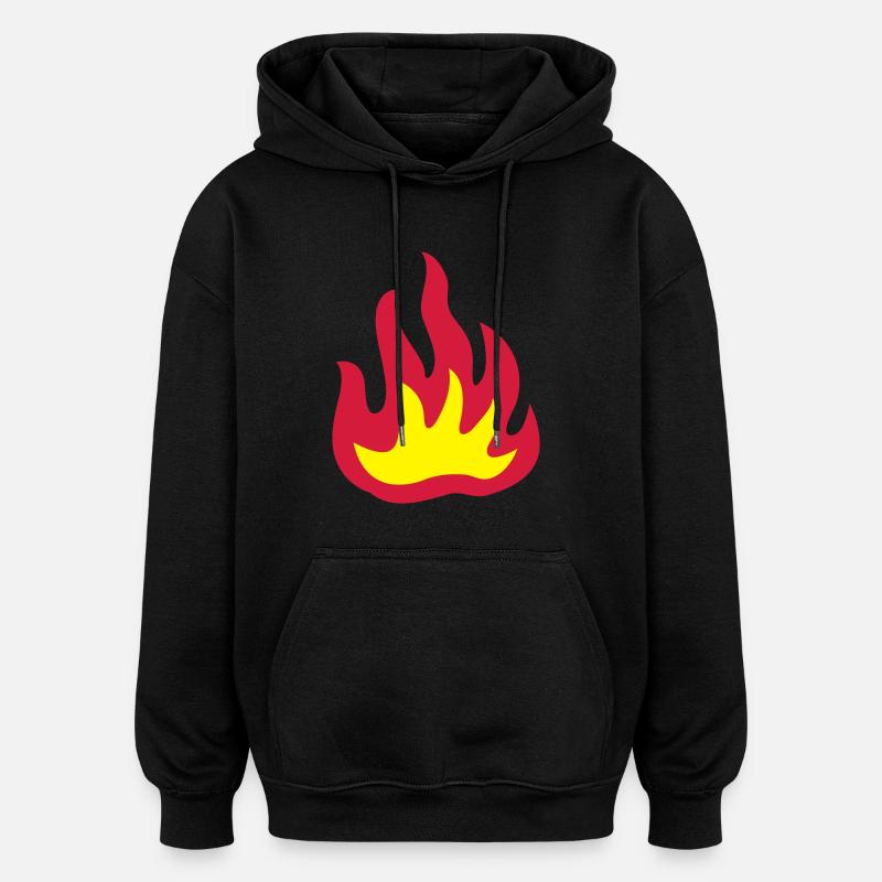 Fire 2 - Sweat à capuche oversize unisexe - noir