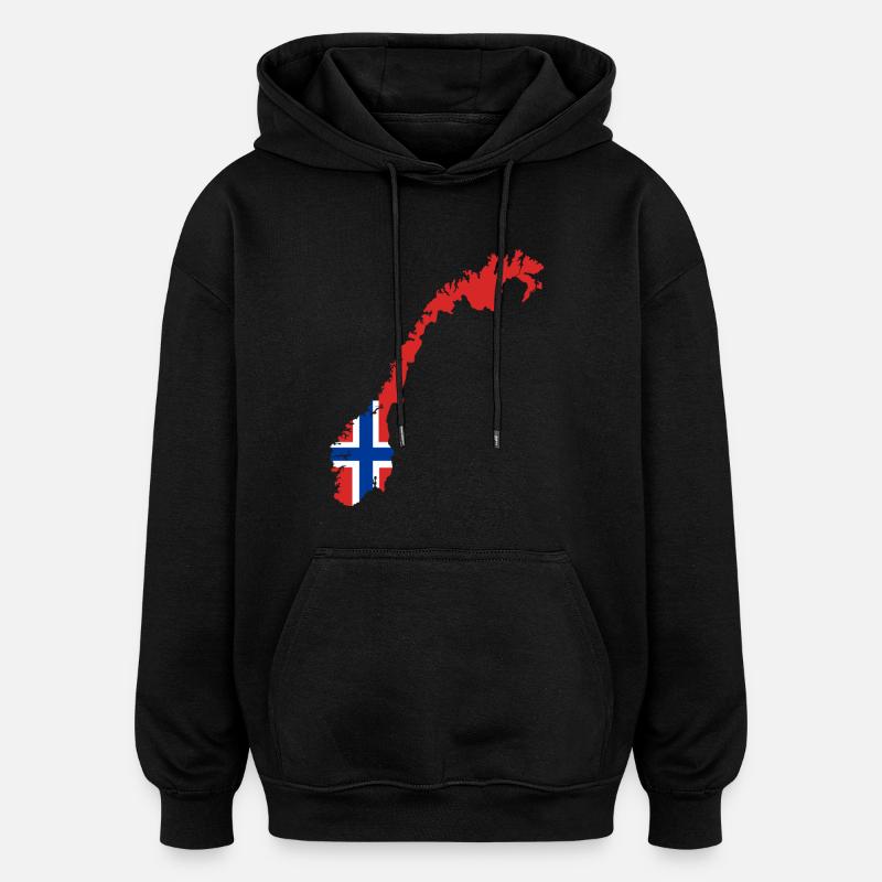 Norway - Sweat à capuche oversize unisexe - noir