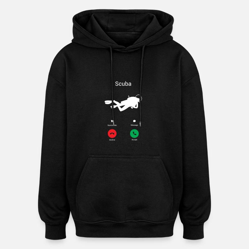 Scuba ruft! - Oversized Unisex Hoodie - Schwarz