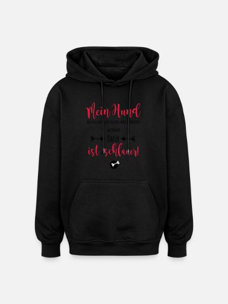 schlauer Hund - Oversized Unisex Hoodie - Schwarz