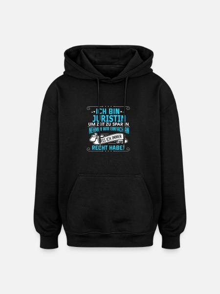 JURISTIN - Oversized Unisex Hoodie - Schwarz
