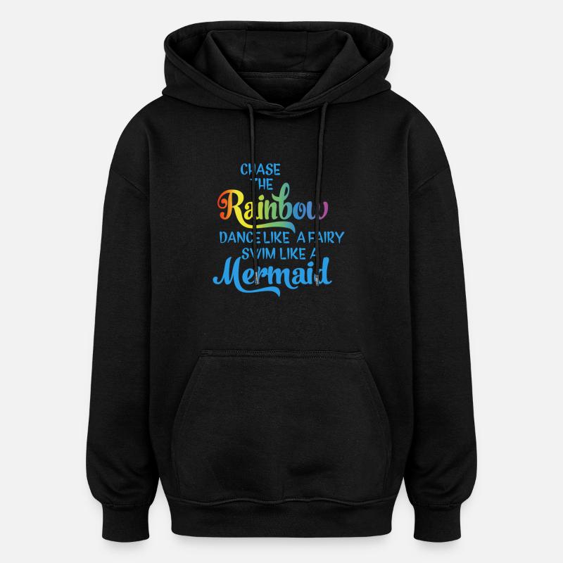 Suivez Rainbow - Sweat à capuche oversize unisexe - noir