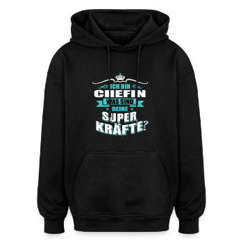 CHEFIN-Superkräfte GESCHENK - Oversized Unisex Hoodie - Schwarz - Vorne - Noah (186cm)