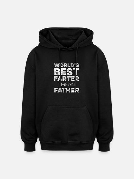 Verdens bedste farter, jeg mener far - sjove fædre - Oversize unisex hoodie - sort