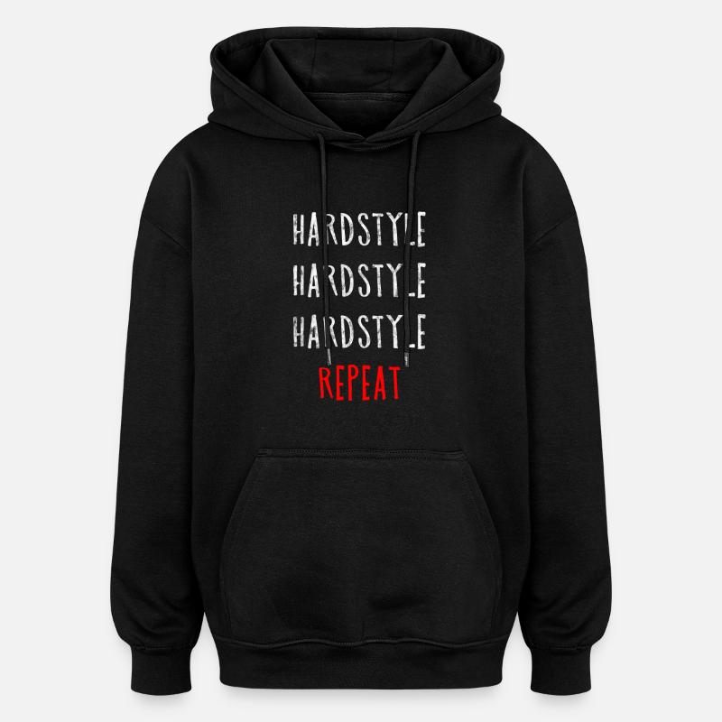 Hardstyle - Sweat à capuche oversize unisexe - noir