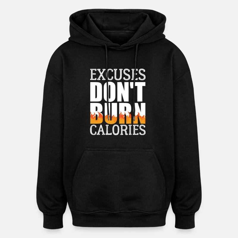Brûler des calories - Sweat à capuche oversize unisexe - noir