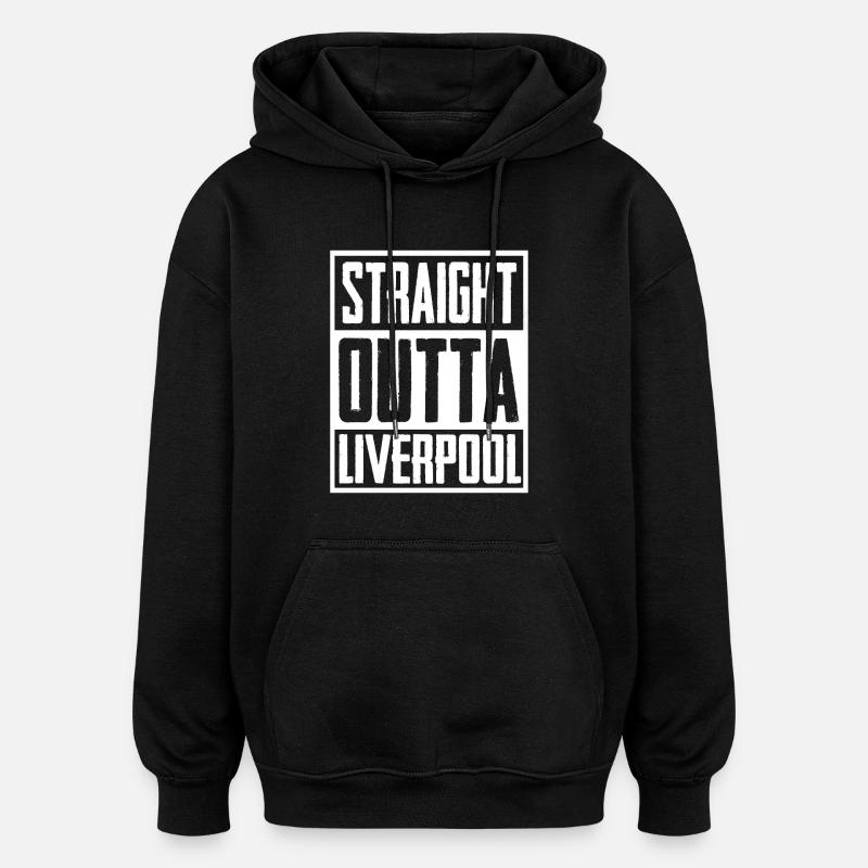 Droite Outta Liverpool - Sweat à capuche oversize unisexe - noir