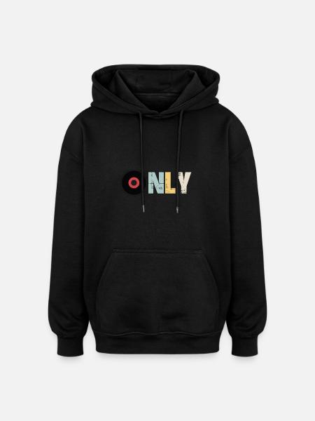 Vinyl only - Oversized Unisex Hoodie - black