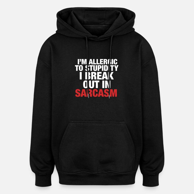 Sarcasme - Sweat à capuche oversize unisexe - noir