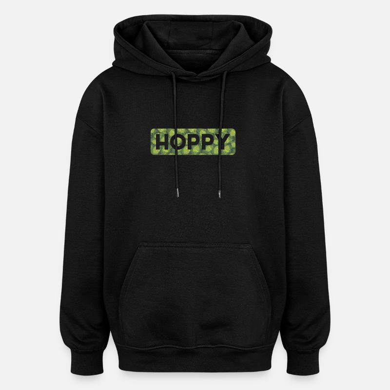 houblon - Sweat à capuche oversize unisexe - noir