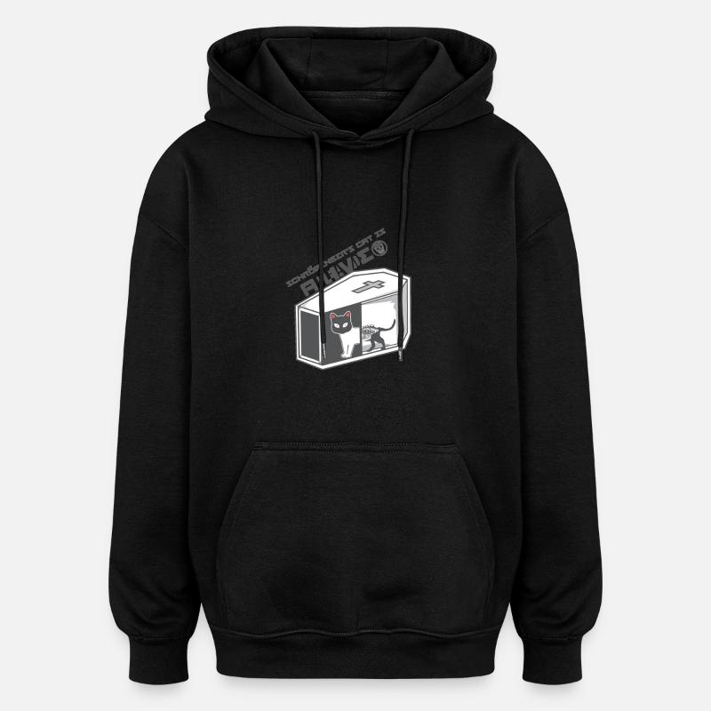 Le chat de Schroedinger - Sweat à capuche oversize unisexe - noir