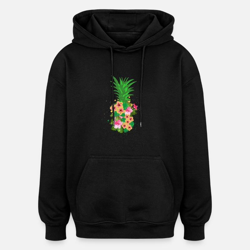 Ananas - Oversized Unisex Hoodie - Schwarz