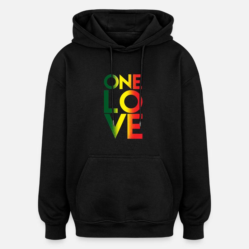 One Love - Sweat à capuche oversize unisexe - noir