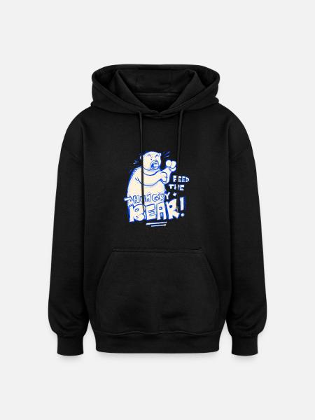 Feed The Hungry Bear! - Oversized Unisex Hoodie - black