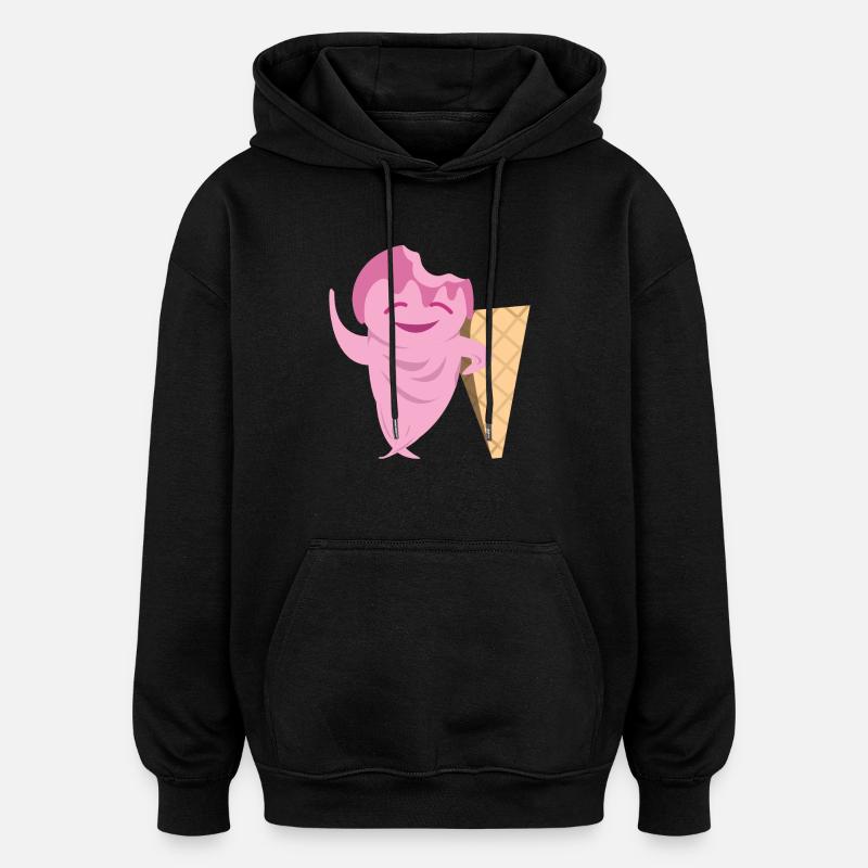 Lustige Eiscreme - Oversized Unisex Hoodie - Schwarz