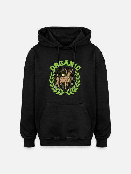 Organic Hunting - Oversized Unisex Hoodie - black