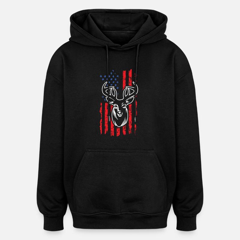 Hirsch jagen - Oversized Unisex Hoodie - Schwarz