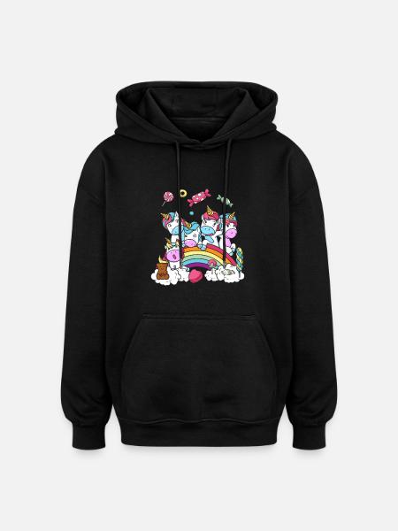 Birthday Gift Unicorn Party Daughter - Oversized Unisex Hoodie - black