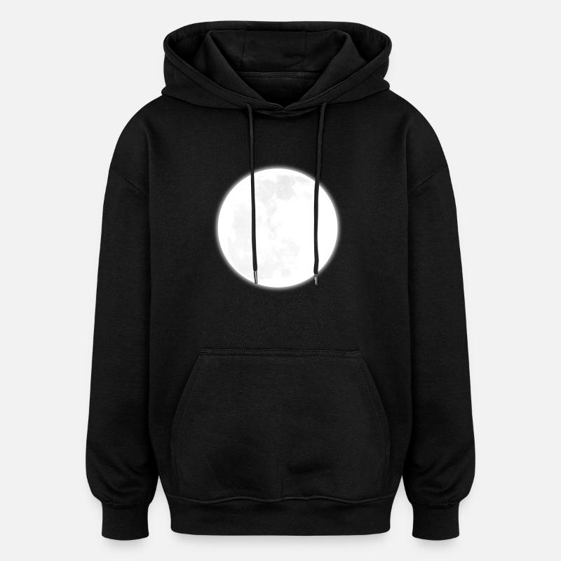 Full Moon - Oversized Unisex Hoodie - black