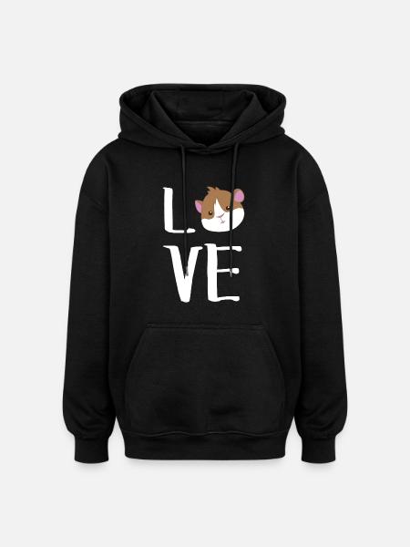 Cochon d'Inde - Cochon d'Inde - Amour - Sweat à capuche oversize unisexe - noir