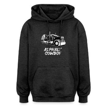 Trucker Brummi Truck Truck Driver Truck - Oversized Unisex Hoodie - charcoal grey - Front - Noah (186cm)
